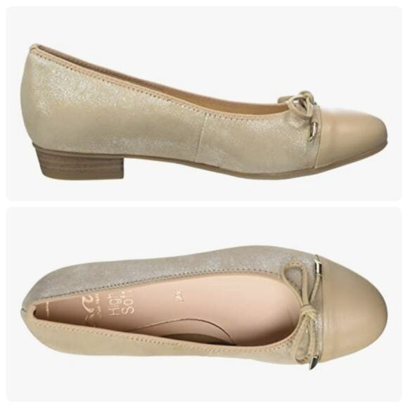 Women's ARA Size 4½ Cream Color Ballet Flat Shoes Made In Portugal - Picture 1 of 10